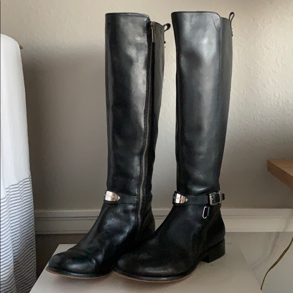 black Michael Kors leather riding boots! Size 7